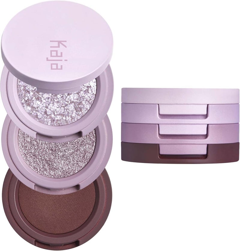 KAJA Beauty Bento Eyeshadow Trio - Taro Bubble Tea - 3 in 1 Mosaic Chrome Shimmer Matte Eye Shadow Palette - Long Lasting Blendable Pigmented Vegan Cruelty Free Compact Makeup - Image 1