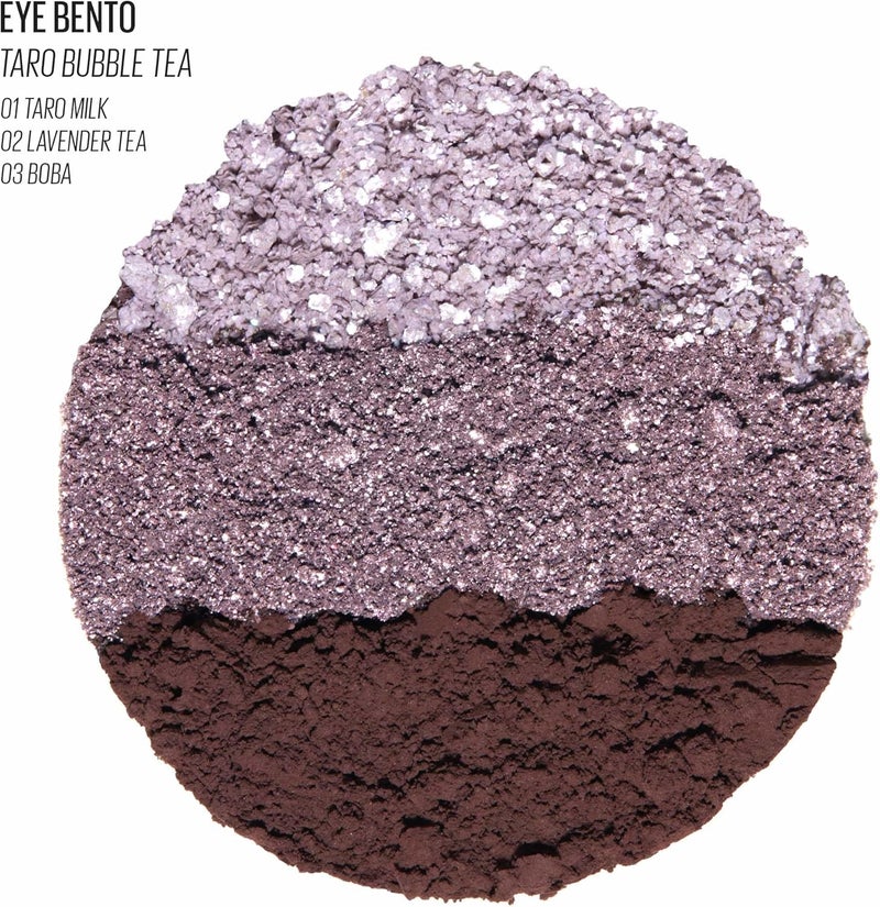 KAJA Beauty Bento Eyeshadow Trio - Taro Bubble Tea - 3 in 1 Mosaic Chrome Shimmer Matte Eye Shadow Palette - Long Lasting Blendable Pigmented Vegan Cruelty Free Compact Makeup - Image 2