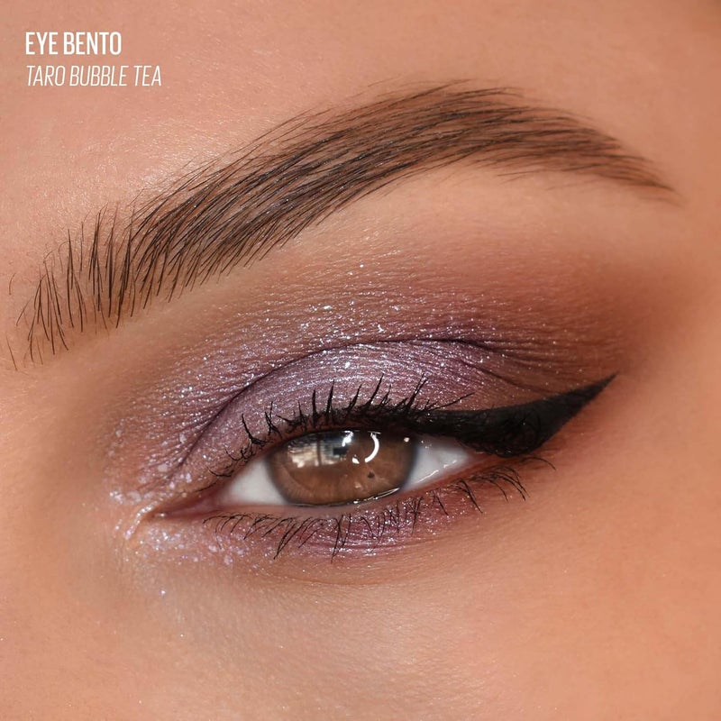 KAJA Beauty Bento Eyeshadow Trio - Taro Bubble Tea - 3 in 1 Mosaic Chrome Shimmer Matte Eye Shadow Palette - Long Lasting Blendable Pigmented Vegan Cruelty Free Compact Makeup - Image 4