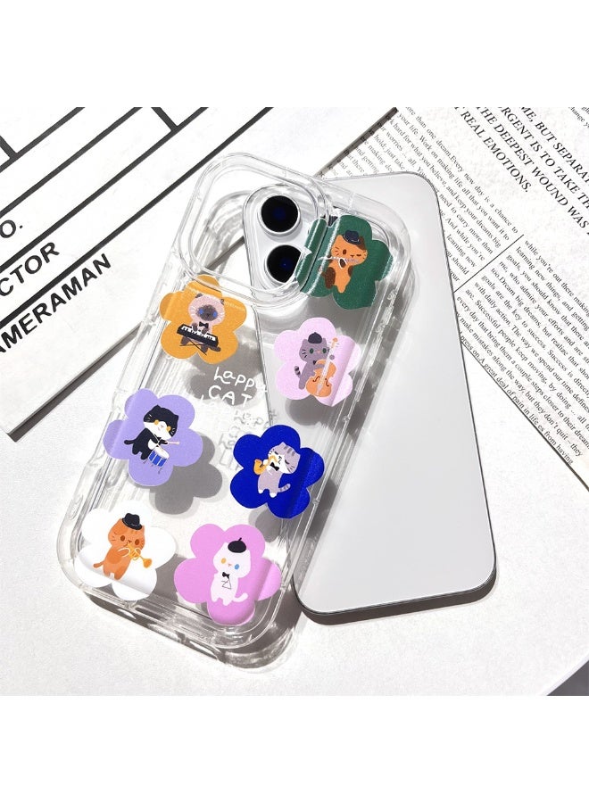 NIBEMINENT Cute Music Cat Protective TPU Case Cover For iPhone 15 Pro Clear - Image 2