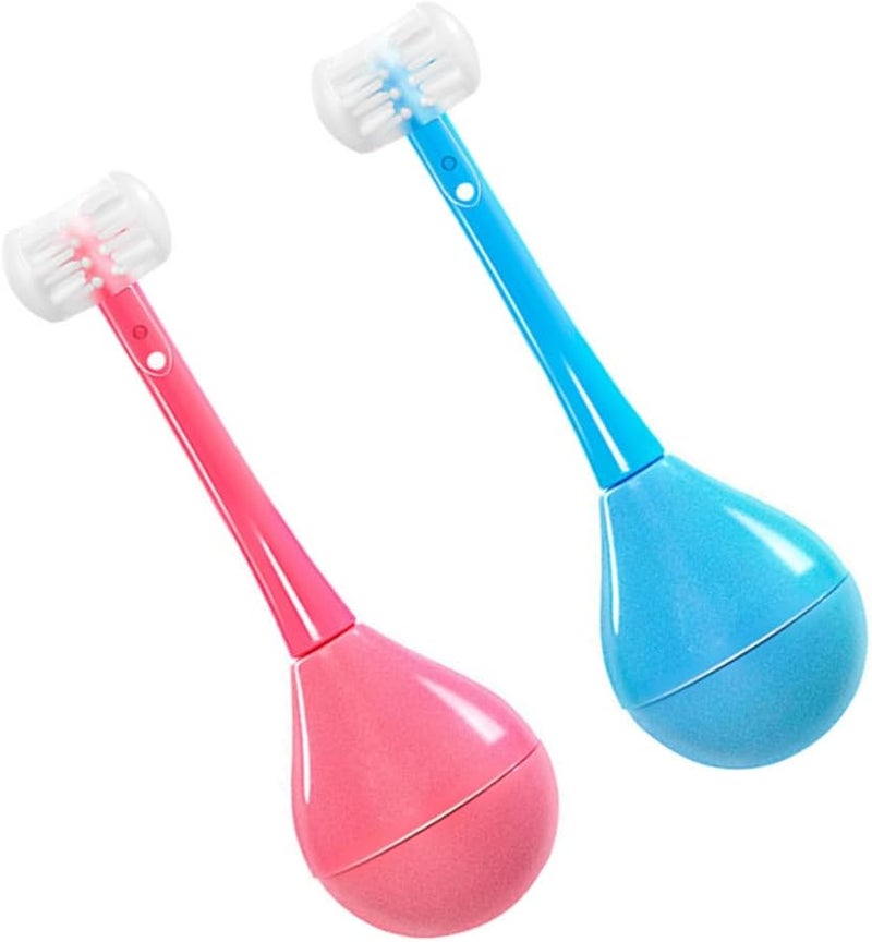 2pcs Kids Toothbrush Soft Bristles Multi Colored Design Promotes Healthy Brushing Habits - Image 1