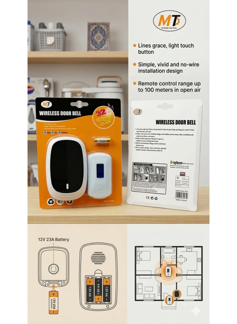 MT Wireless Doorbell for Home - Battery Operated - Image 5