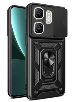Generic Case Cover for Infinix Smart 9 / 9HD / Hot50i, Slide Camera Lens Cover + 360°Rotating Kickstand Ring + Support Magnetic Car Mount Shockproof Mobile Phone Case For Infinix Smart 9 / Hot50i, Black  - Image 1