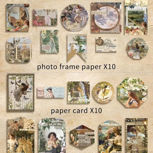 ATIRAMANIYA Vintage Aesthetic Paper Scrapbook Kit(346Pcs) Scrapbooking Supplies Kit With Bullet Junk Journal,Stationery,A6 Grid Notebook Journaling Gift For Girl (Star And Art Museum),Multicolor - Image 4