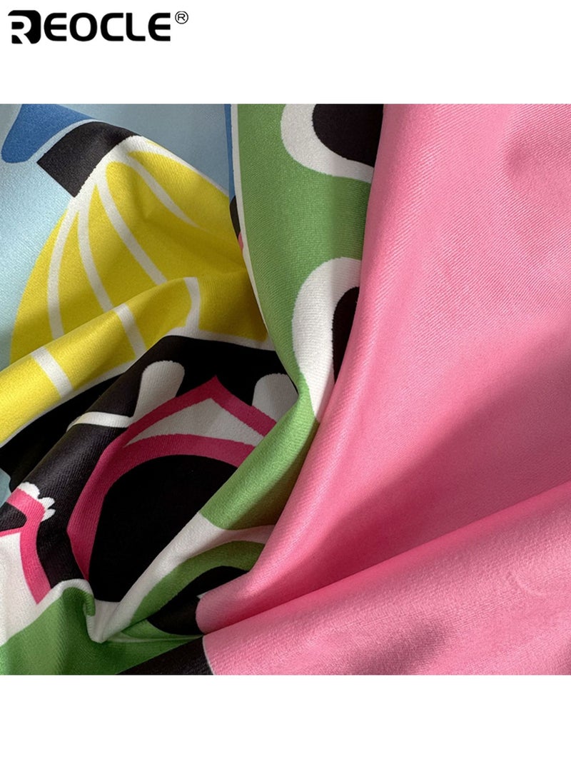 REOCLE Portable and Foldable Prayer Mat Elegant Islamic Architecture Design Machine Washable Soft Polyester Perfect for Study Rooms Living Halls Islamic Home Decor 27.6"W × 43.3"L - Image 5