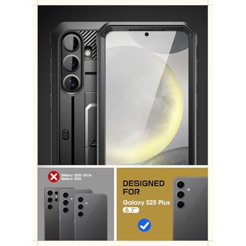 SUPCASE for Samsung Galaxy S25 Plus Case with Stand (Unicorn Beetle Pro), [2 Front Frames] [Built-in Screen Protector & Belt-Clip] Military-Grade Protection Phone Case for Galaxy S25 Plus 6.7", Black - Image 2