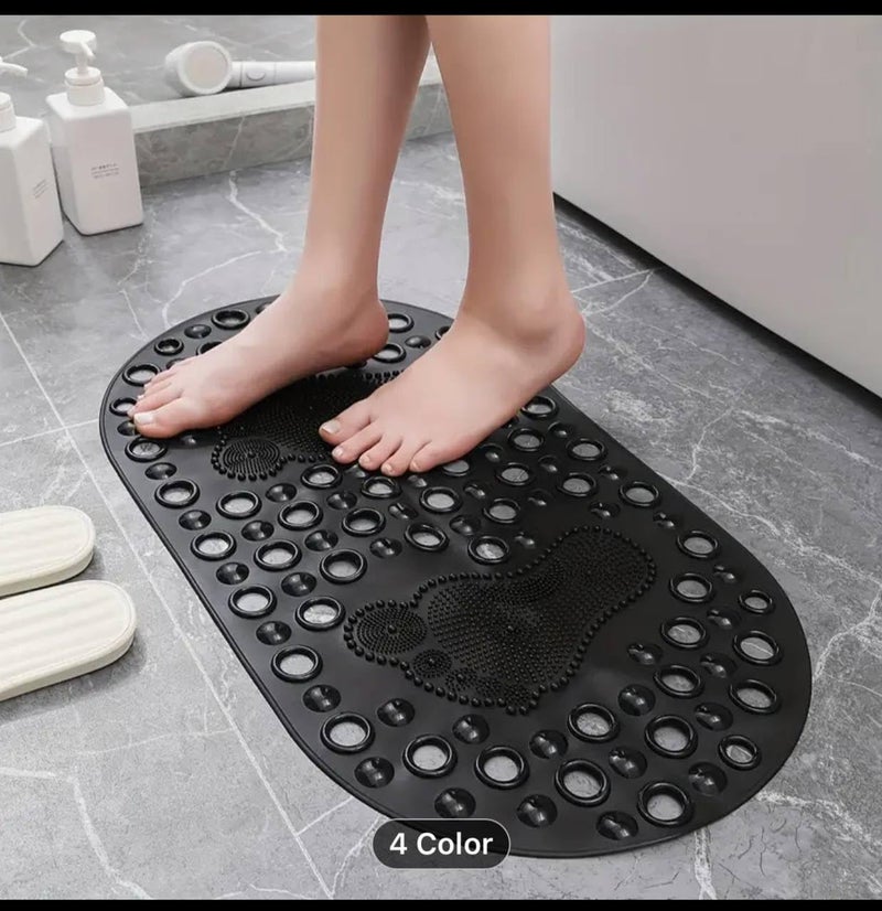 Anti-Slip Bathtub Mat with Suction Cups, Silicone Shower Floor Mat 65x35 cm, Waterproof Bathroom Safety Mat for Daily Use (One pack) - Image 2