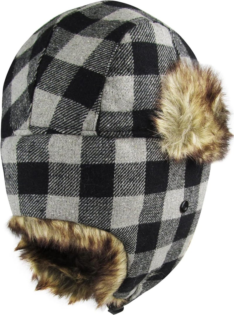 KBETHOS Lumberjack Plaid Aviator Trapper Hat Trooper Ear Flaps Ushanka Eskimo Cold - Image 4