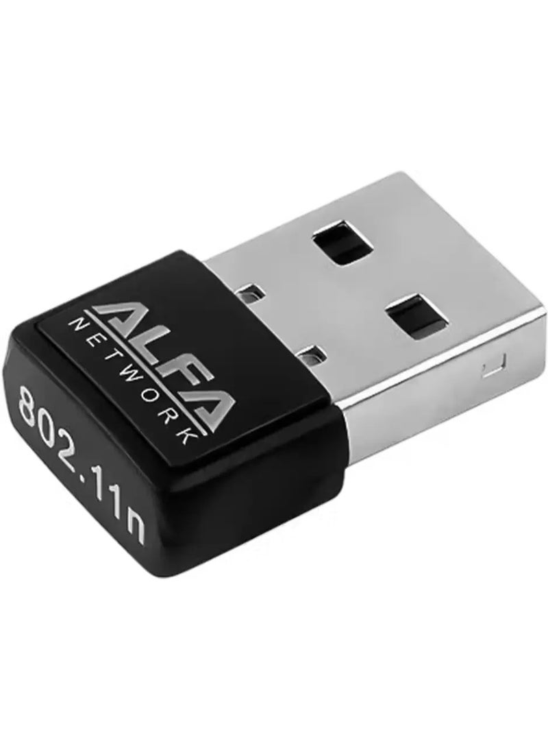 ALFA Network محول واي فاي UW06 بسرعة 150 ميجابت في الثانية، دونجل USB من Realtek RTL8188FTV، محول واي فاي للكمبيوتر (Windows 10/11 التوصيل والتشغيل) - Image 1