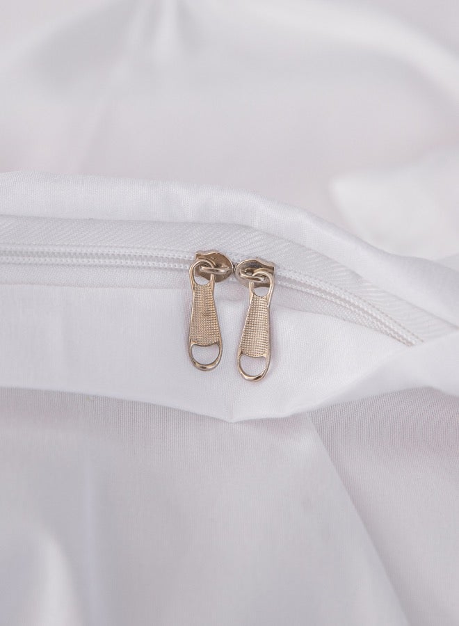 LUNA Home Premium 6 Piece King Size Duvet Cover Pinch Rose Design Solid White - Image 4