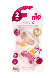 nip Cherry Round Latex Soother, Narrower Round Teat Cherry Shape, Nursing Friendly, Size 2, From 6 Months, Latex, Peach And Pink, Pack Of 2  - Image 4