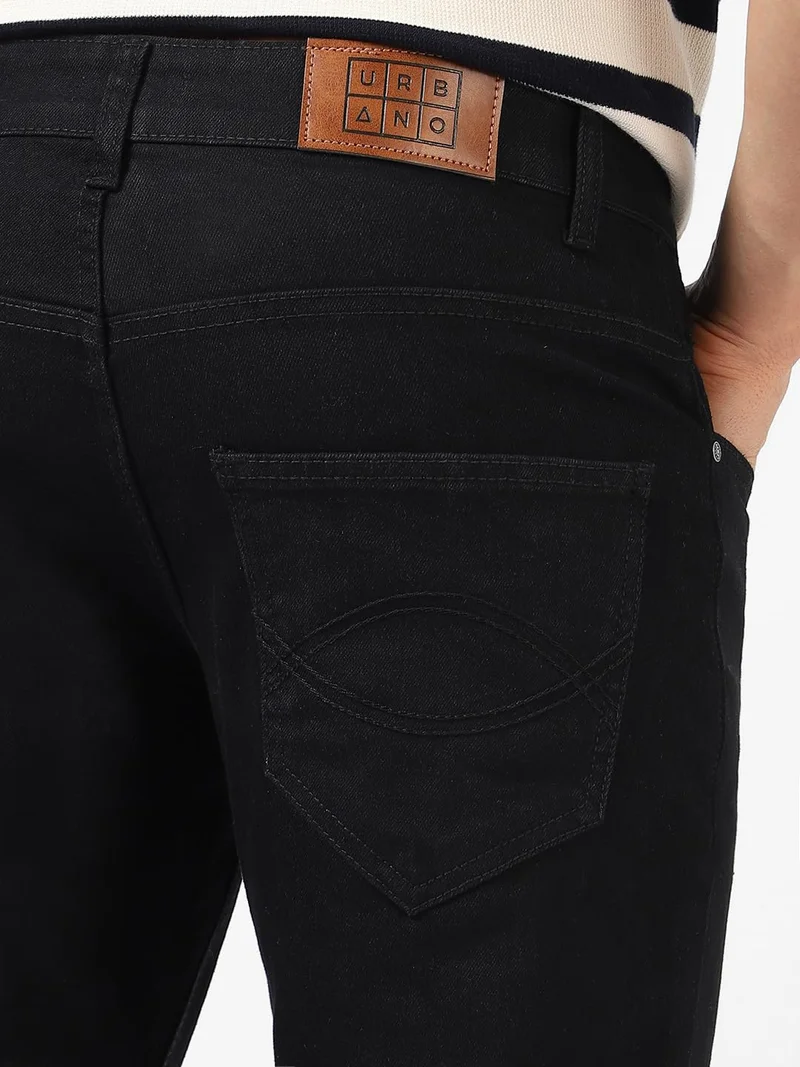 Urbano Fashion  Urbano Fashion Men's Black Washed Bootcut Jeans Stretchable  | Best Price UAE