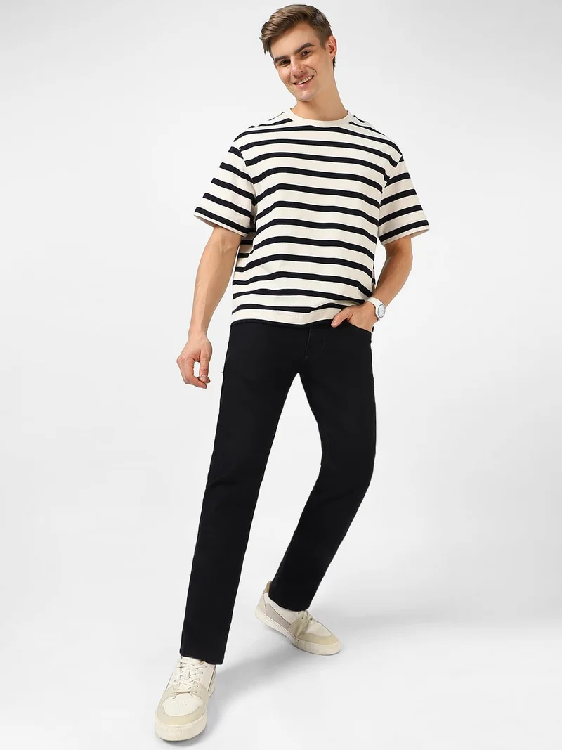 Urbano Fashion  Urbano Fashion Men's Black Washed Bootcut Jeans Stretchable  | Best Price UAE