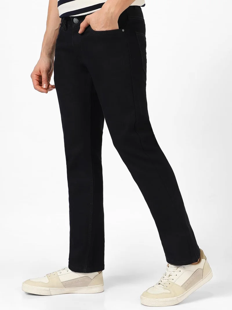 Urbano Fashion  Urbano Fashion Men's Black Washed Bootcut Jeans Stretchable  | Best Price UAE
