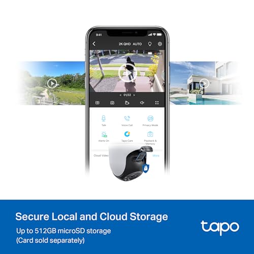 tapo كاميرا أمان خارجية TP-Link Tapo 2K QHD مع دوران/إمالة، رؤية 360°، تتبع الحركة، رؤية ليلية ملونة، كشف مجاني للأشخاص/المركبات/الحركة، تخزين سحابي وبطاقة SD، تسجيل على مدار الساعة، Tapo C520WS… - Image 2