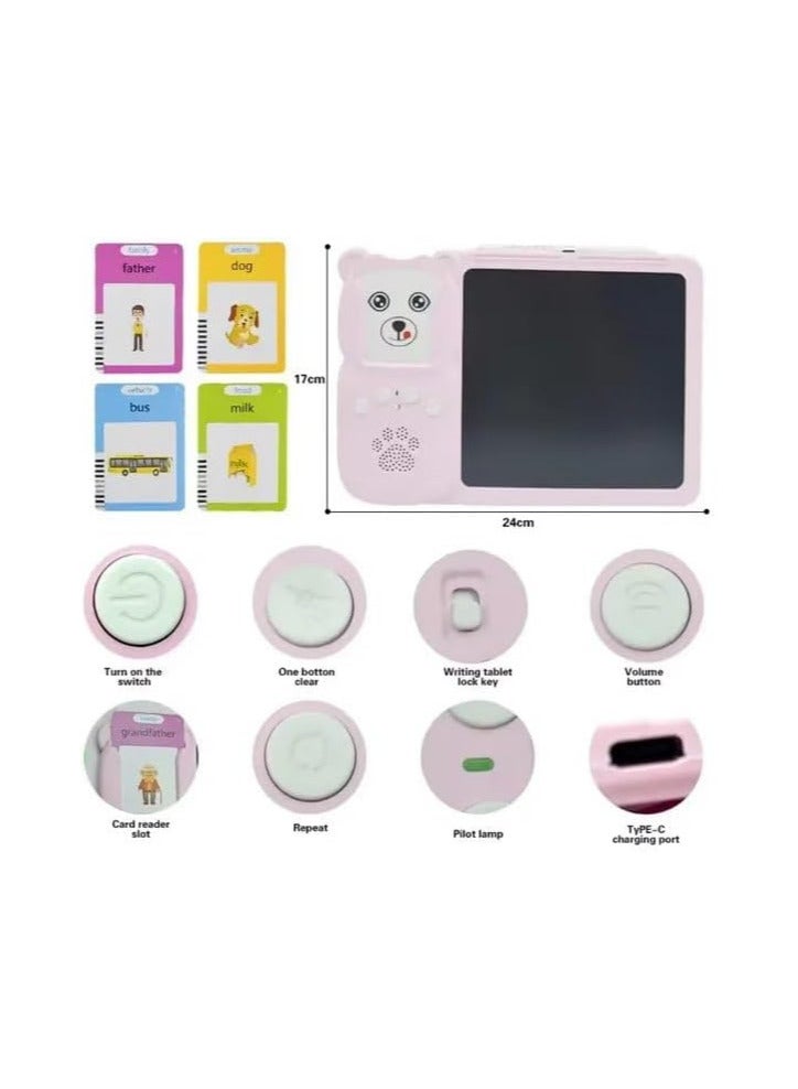 لعبة قارئ الكروت 2 في 1 للأطفال- قارئ بطاقات فلاش الناطق - بطاقات ناطقة ولوحة رسم LCD لتعزيز مهارات النطق والرسم ،ألعاب تطوير المهارات اللغوية للأطفال - Image 3