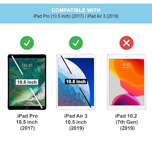CEDO Smart Case for iPad Pro 10.5 (1st Gen)/Air 3 (3rd Gen) (10.5 in) Tri-Fold Flip Folio Cover | Pencil Holder | Auto Wake-Up/Sleep Mode | Multi View Angles Stand TPU Backcover (Black) - Image 2