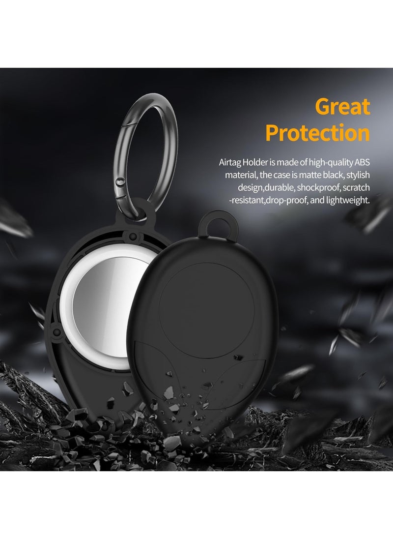 2 Pcs Protective Cases for Airtag, Plastic Protective Case Compatible with Apple Airtag with Keyring and Adhesive Sticker Airtag Hard Shell Case for Bike Wallet Backpack Luggage