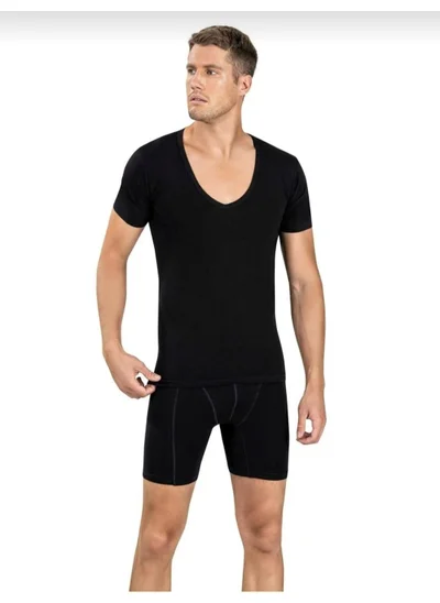 Jiber 213 Men's V Neck Half Sleeve Lycra Undershirt 12 Pieces