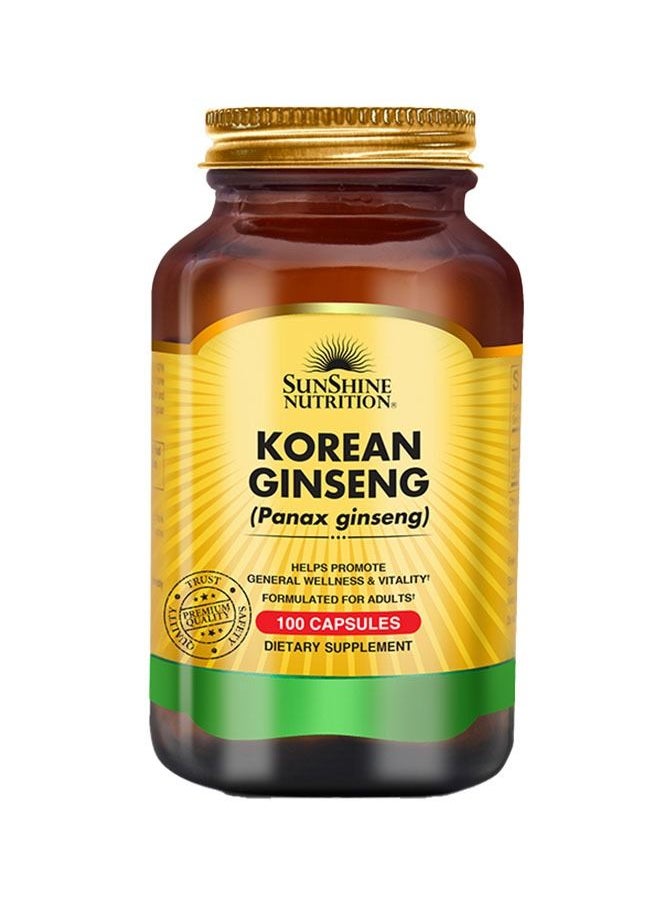 SUNSHINE NUTRITION - KOREAN GINSENG 100 CAPSULES - Image 1