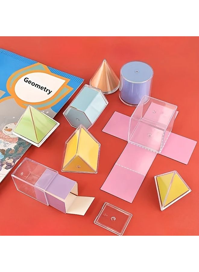 30pcs Transparent Geometric Solids 3D Shapes Math Models for Area Volume Learning - Image 5