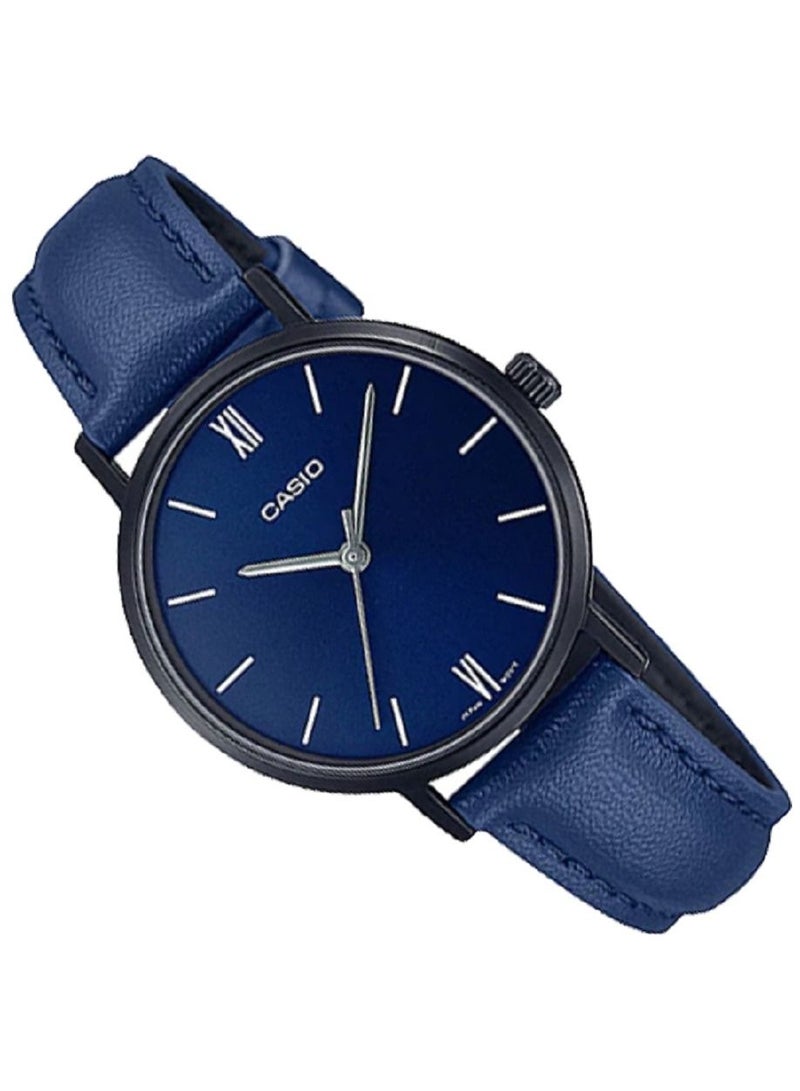 كاسيو ساعة عملية كاجوال للنساء انالوج بعقارب سوار جلد LTP-VT02BL-2AUDF. - Image 2