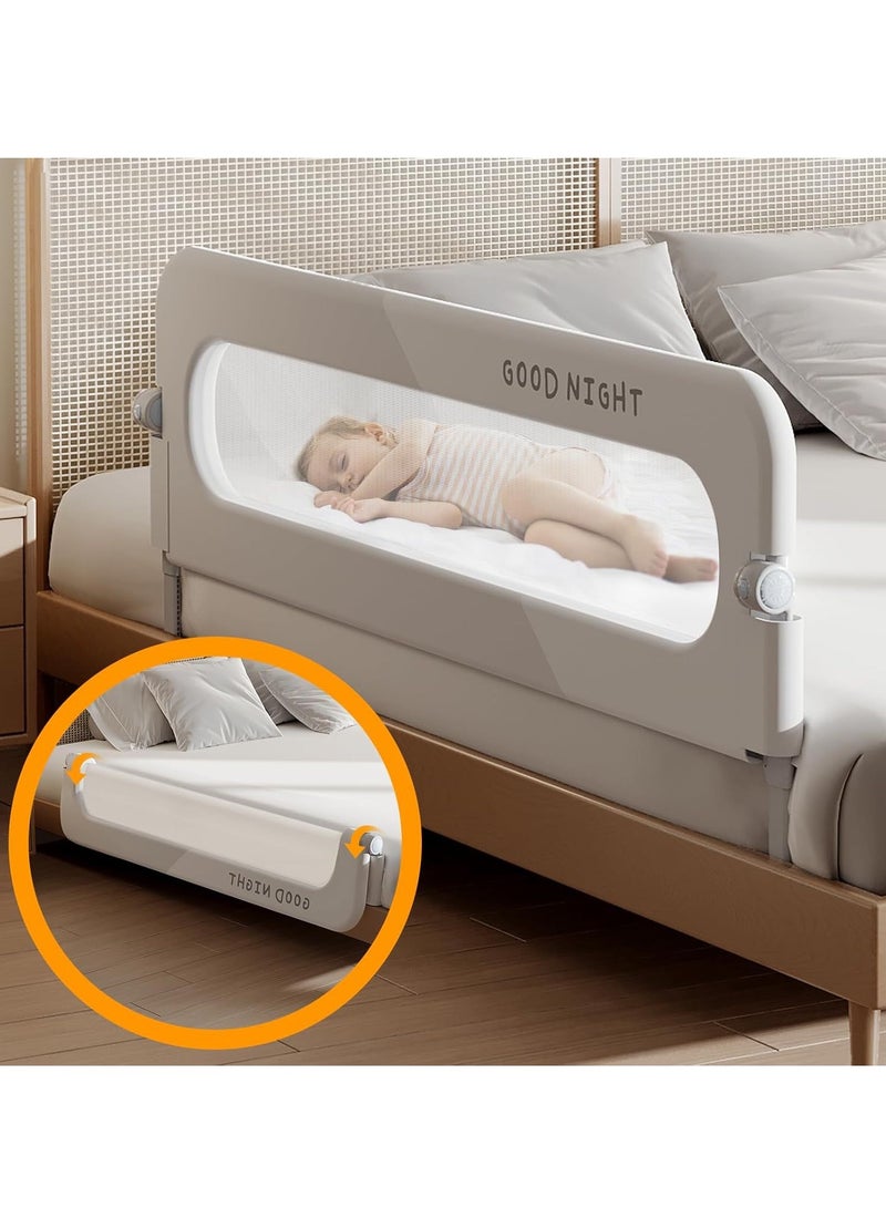 Golden Baby Bed Rails Guard - Foldable Toddler Bed Rail, Kids' Bed Rails & Rail Guards,Safety Bed Fence Protector Rail, Adjustable Heights Bed Guard Rail for Queen King Twin Bed Kid (1.5 M) - Image 1