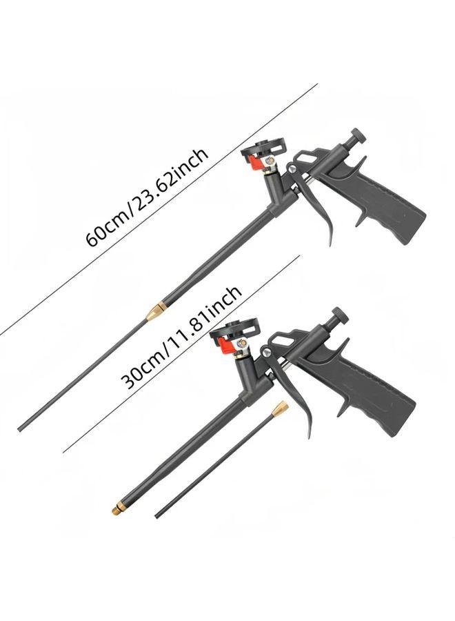 Black Professional Foam Gun Extended Handle All Metal Trigger Pump Easy Clean Use Ideal Home Renovation Diy Projects Air Conditioning Doors Windows - Image 2