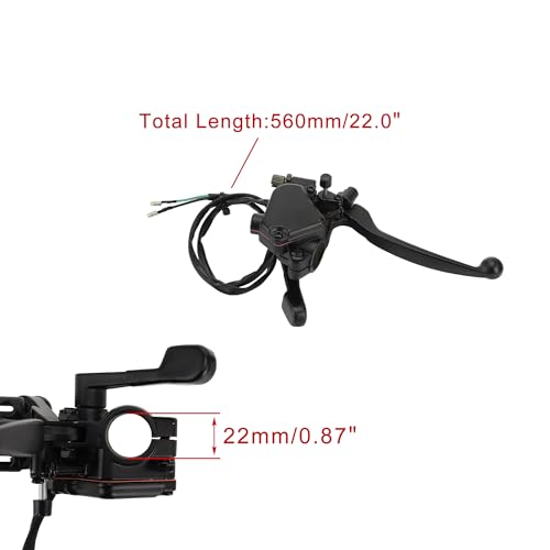 WOOSTAR 78 22mm Thumb Throttle with Dual Brake Lever Assembly Replacement for 50cc 70cc 90cc 110cc 125cc 150cc 200cc 250cc 4 Wheeler Quad ATV Go Kart - Image 3