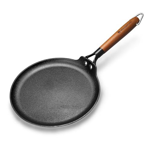 Wonderchef Pre-Seasoned Ferro Light 28cm Dosa Tawa | 4MM | Acacia Wooden Handles | Gravity Moulding Technology | No Chemical Coating |10 Year Warranty - Image 1