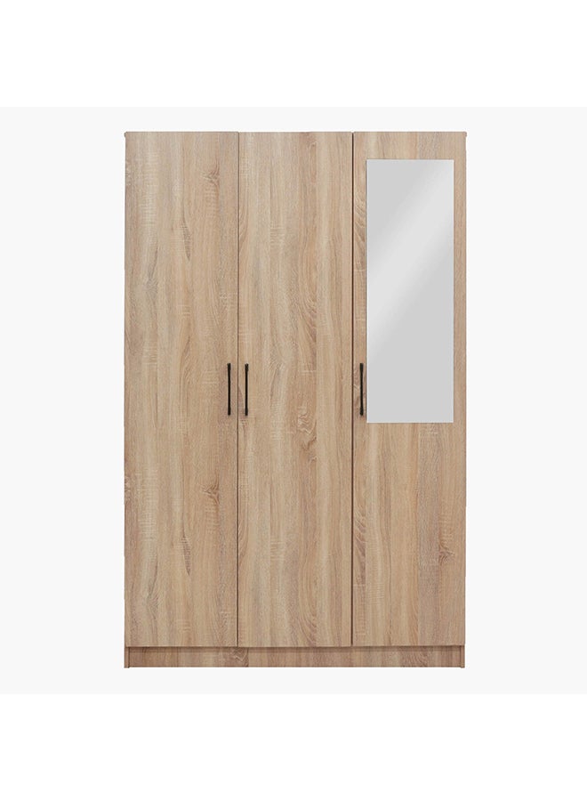 Home Box Oasis Cambridge 3-Door Wardrobe with Mirror and Drawer with Lock 55 x 190 x 120 cm - Image 2