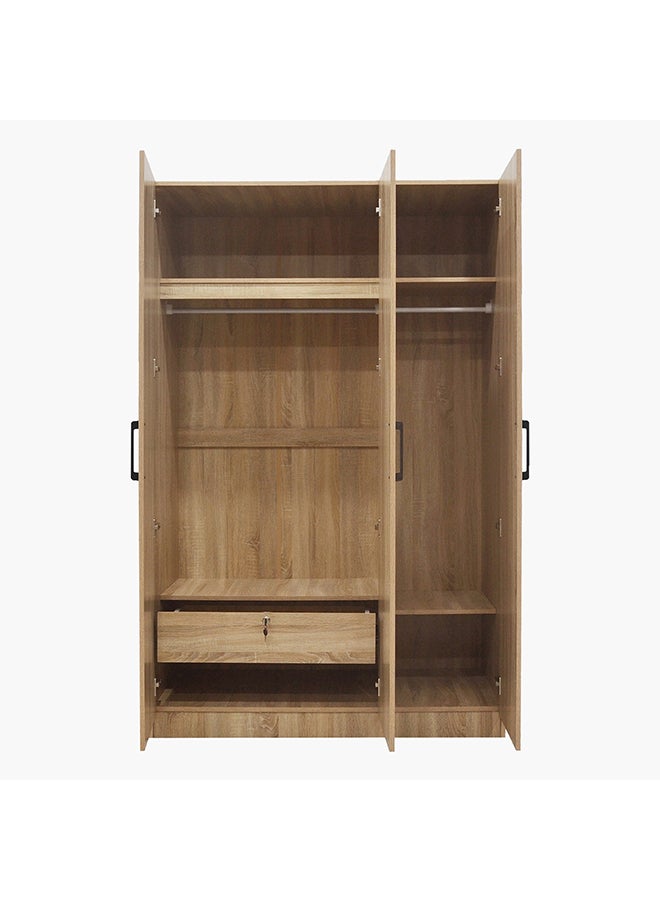 Home Box Oasis Cambridge 3-Door Wardrobe with Mirror and Drawer with Lock 55 x 190 x 120 cm - Image 5