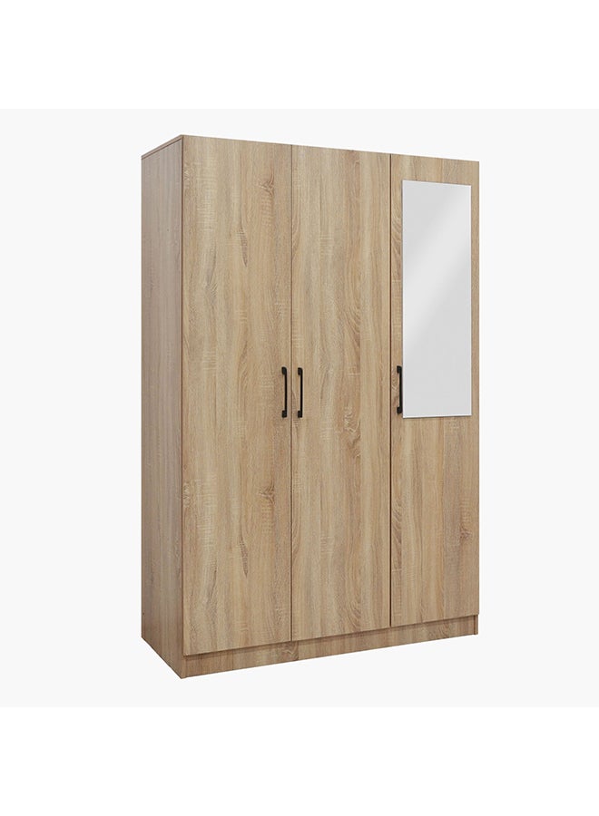 Home Box Oasis Cambridge 3-Door Wardrobe with Mirror and Drawer with Lock 55 x 190 x 120 cm - Image 3