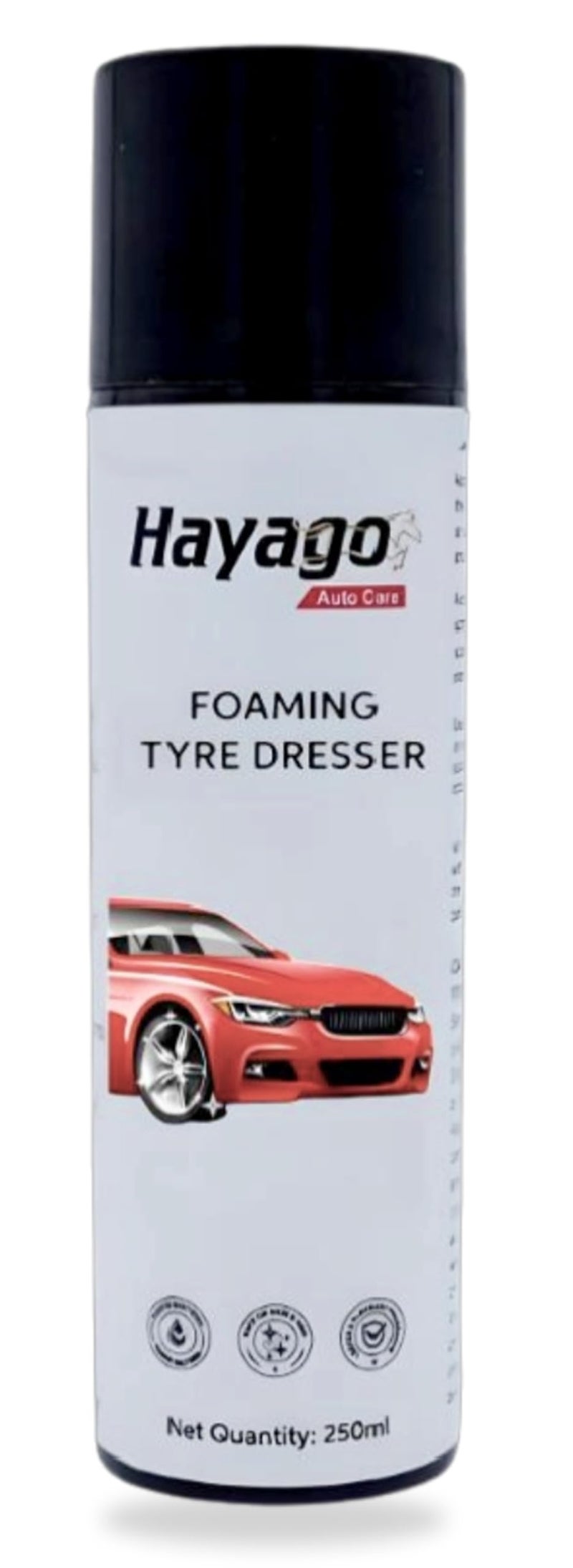 Hayago - Tyre Dresser Aerosol (250ml) | Quick Tyre Shine & Protection | Easy Foam Application - Image 1