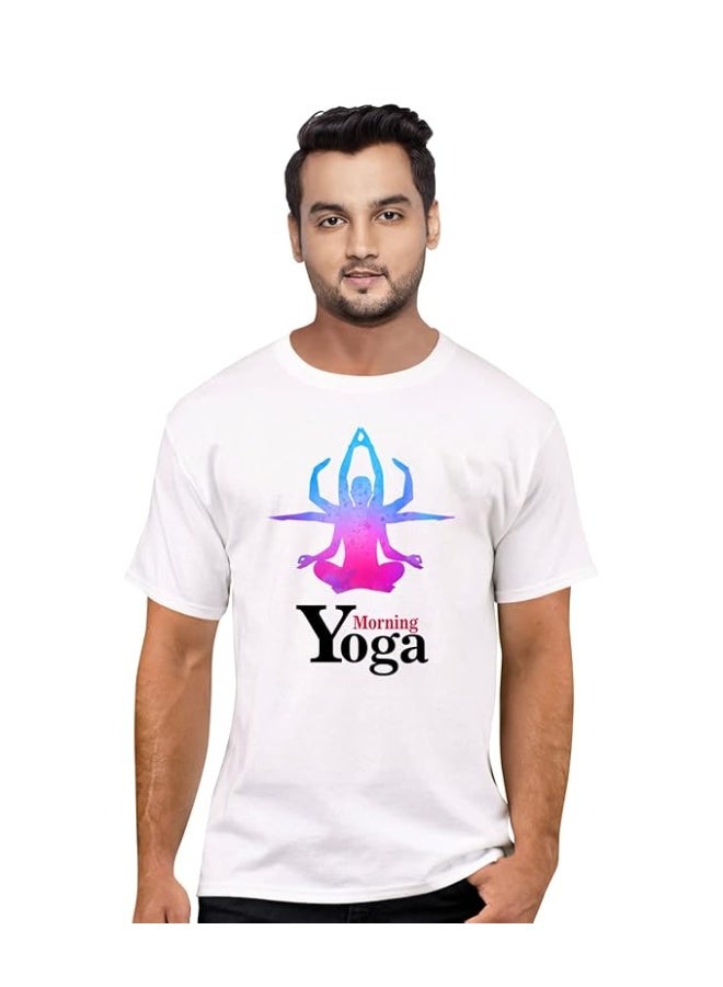 OPLU Store Men's Regular Fit Cotton Printed Tshirt, White_L - Image 1