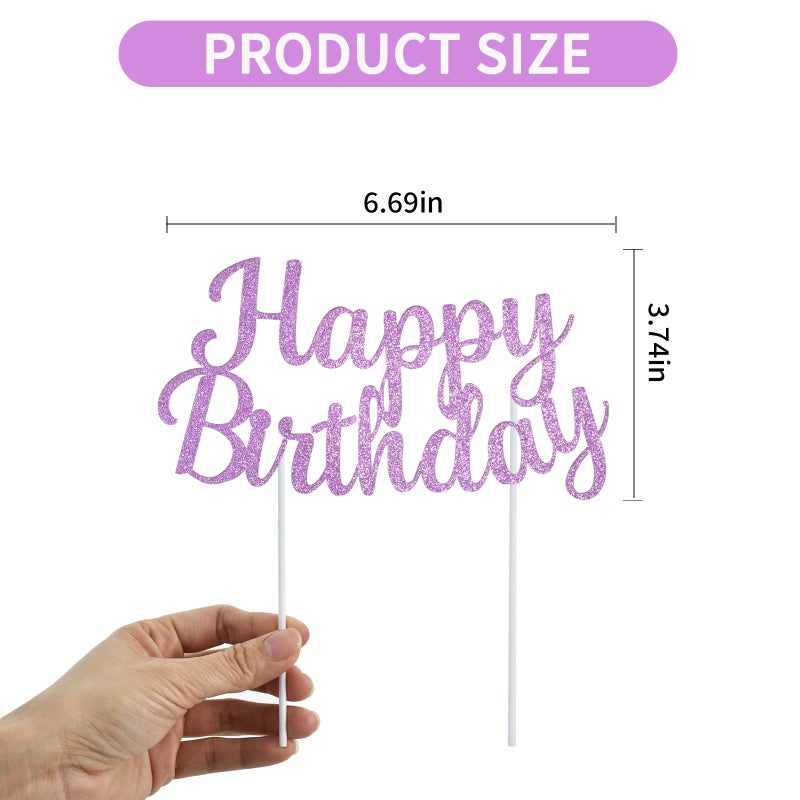 بيشيدا Beishida Pink Happy Birthday Cake Topper عيد ميلاد سعيد كعكة عيد ميلاد ديكور ديكور عيد ميلاد زخرفة مستلزمات مصورة الصور الدعائم - Image 2