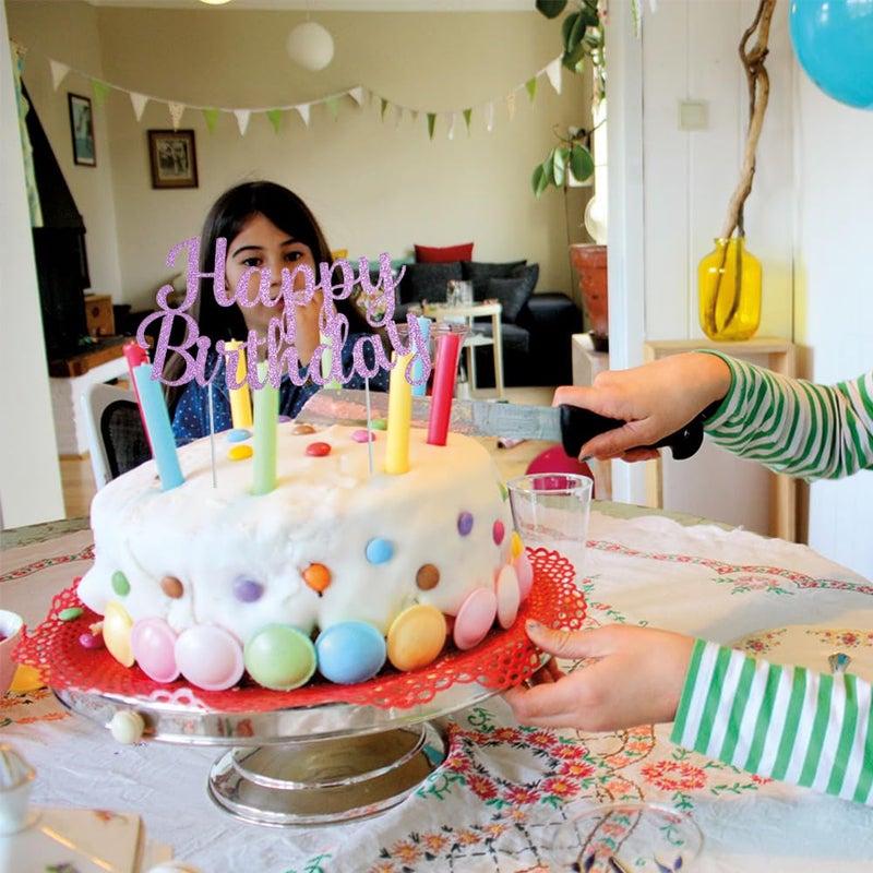 بيشيدا Beishida Pink Happy Birthday Cake Topper عيد ميلاد سعيد كعكة عيد ميلاد ديكور ديكور عيد ميلاد زخرفة مستلزمات مصورة الصور الدعائم - Image 5