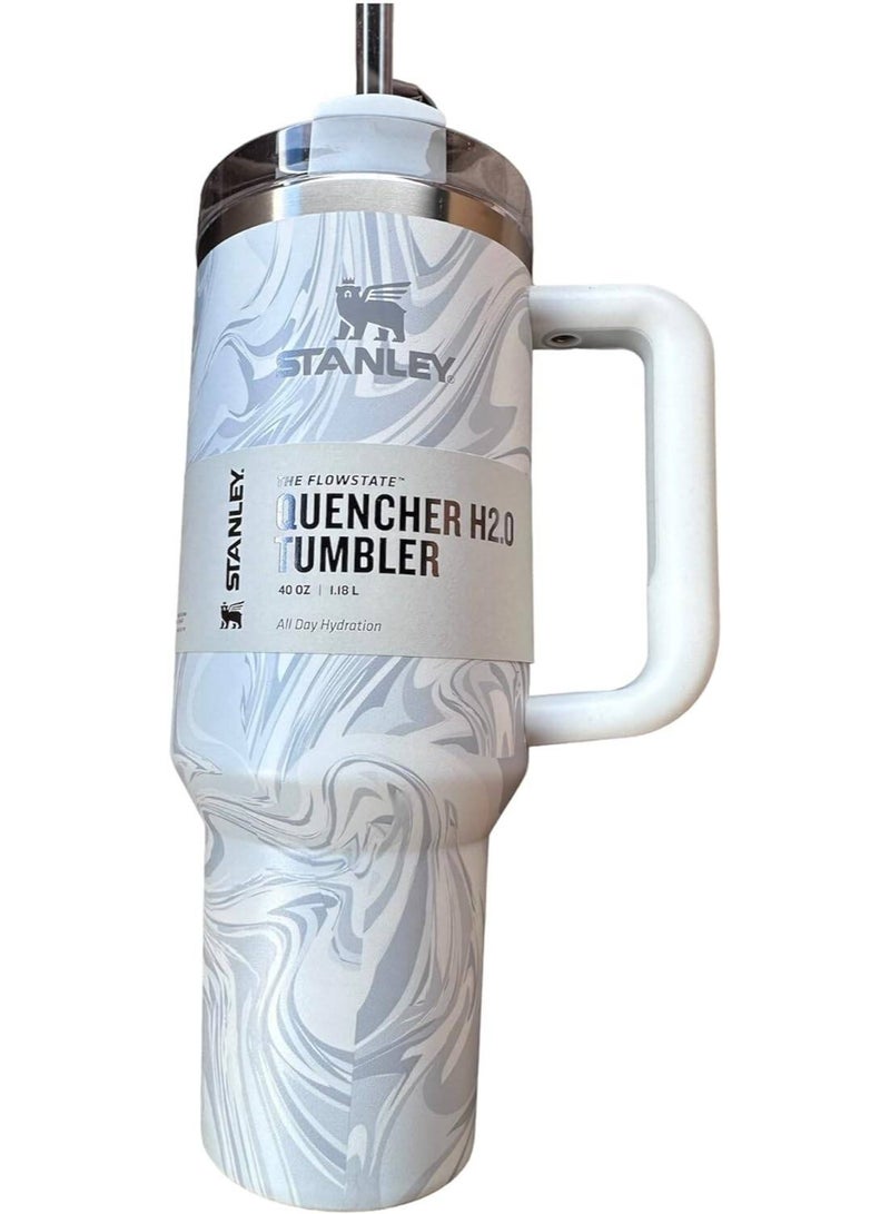 STANLEY Adventure Quencher H2.0 FlowState Tumbler 40oz – Polar Swirl Stainless Steel Reusable Travel Cup with 3-Position Lid, Leak-Resistant Straw, Comfort-Grip Handle – Vacuum Insulated, BPA-Free, 90% Recycled, Dishwasher Safe - Image 3