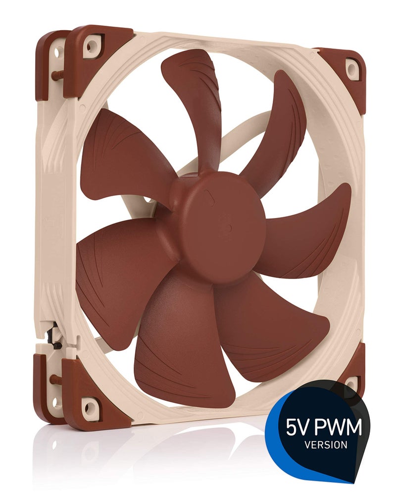 NOCTUA مروحة نوكتوا NF-A14 5V PWM، مروحة هادئة متميزة مع كابل محول طاقة USB، 4 دبابيس، إصدار 5V (140 مم، بني) - Image 2