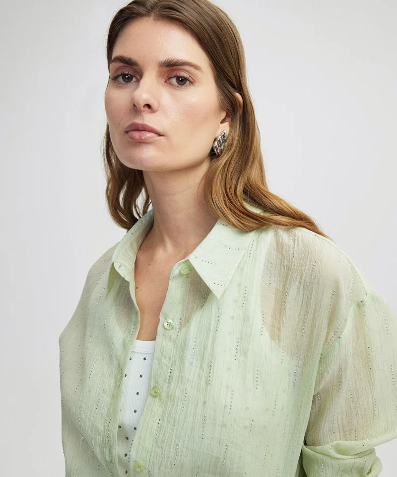 ابيكول Rhinestone Shirt