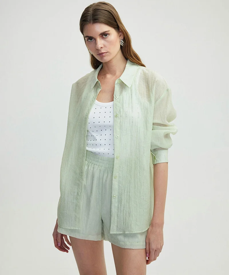 ابيكول Rhinestone Shirt