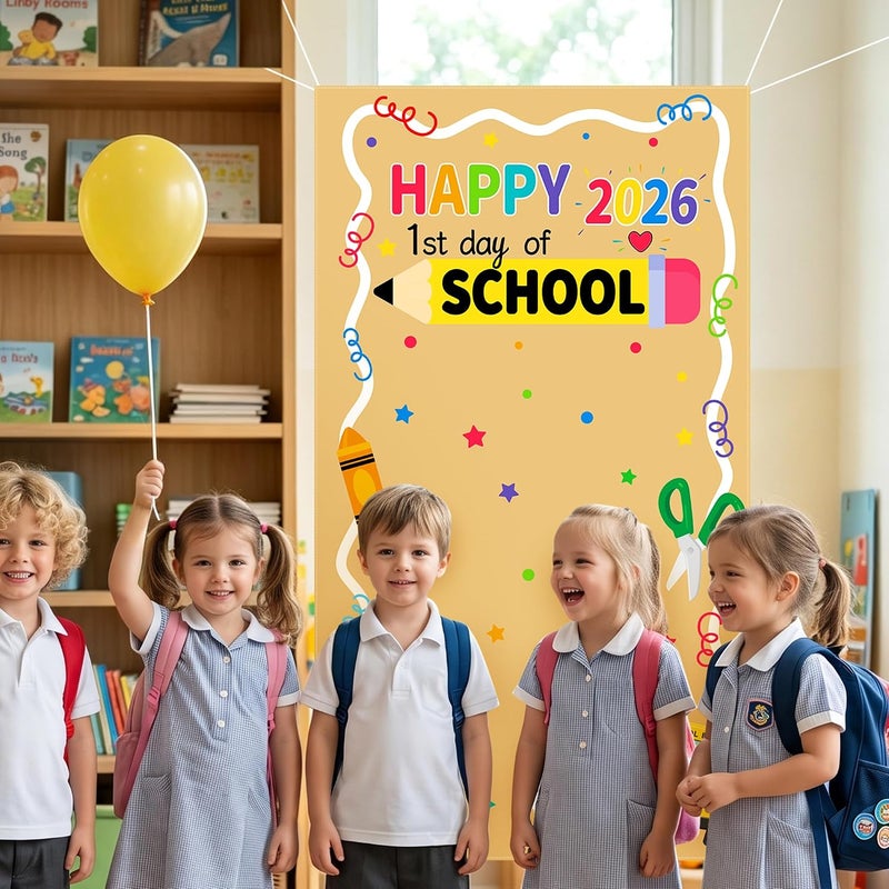 ARS Back to School Banner Backdrop, First Day of School Welcome Photography Background, Reusable School Party Decorations Banner for Teachers, Students, Classroom, Kindergarten & School Events - Image 4