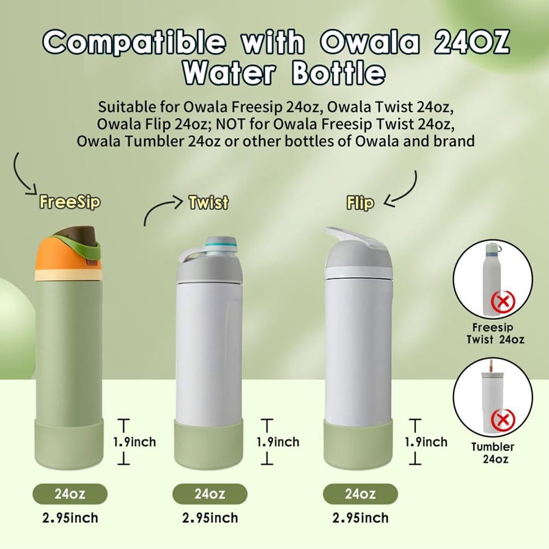 BKBY 2PCS Silicone Water Bottle Boot, Compatible with Owala 24oz 32oz 40oz, Protective Anti-Scratch & Anti-Dent No Noise Sleeve Cover for FreeSip/Twist/Flip Water Bottles (Camo Cool, 24oz) - Image 2