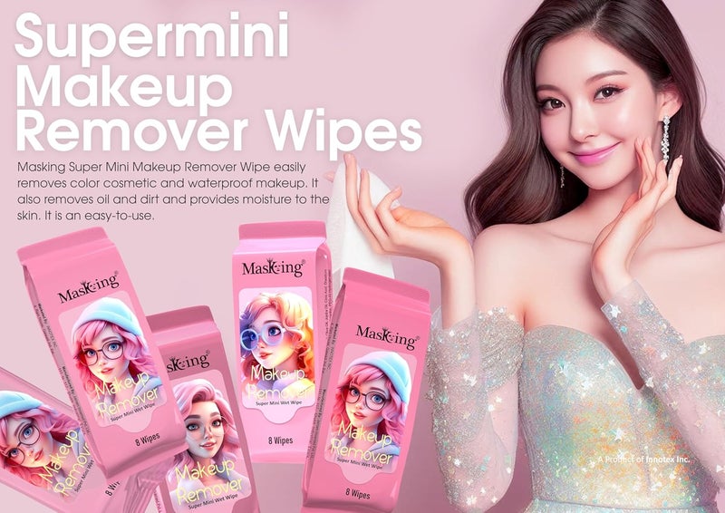 Masking Super mini Makeup Remover Wipe Super Mini Size Wipe Makeup Remover for Face Pack 10 - Image 4
