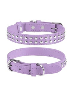 BA2006 Adjustable Dog Real Split Leather Studded Pet Dog Collar, Durable Doggy Collars for Small Medium Large Dogs - Purple L - pzsku/Z6725712329C81BA1C9FAZ/45/_/1691326095/fcdc5d82-22c2-4a0c-8e8e-eee299f908d5