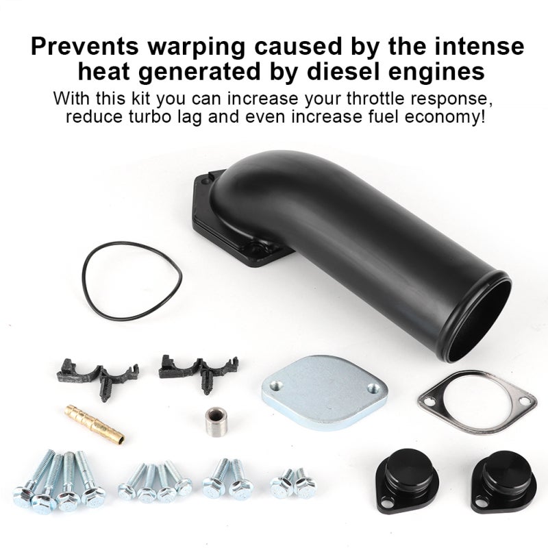 EGR Valve Delete Kit: CNC Machined 7075 Aluminum - Lower Coolant Temps Throttle Response Fuel Economy for Ford 6.4 Powerstroke Diesel 2008-2010 - Image 4
