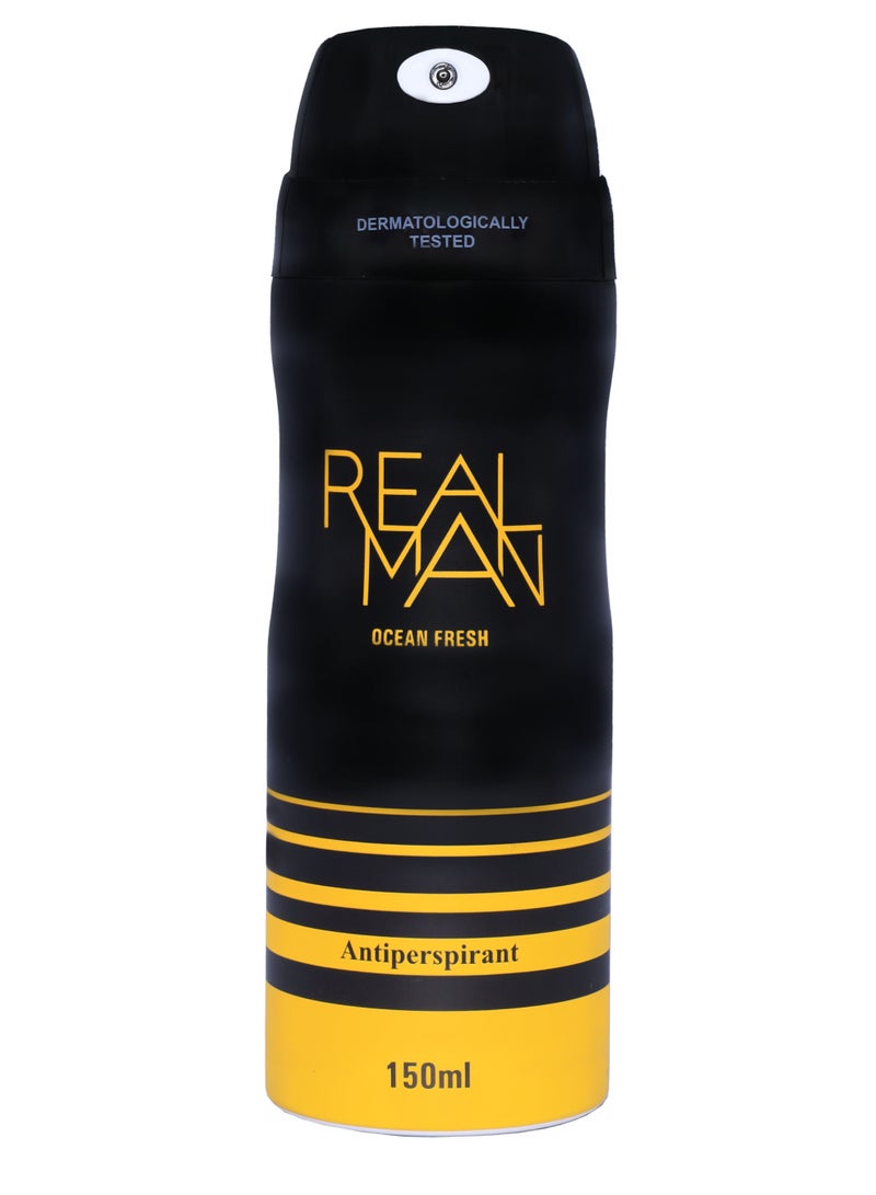 Realman Power Duo Pack -  Antiperspirant Ocean Fresh 150ml + Roll On Pure Cologne 50 ml - Image 2