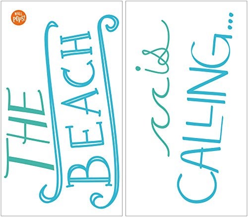 WallPops DWPQ2169 Beach is Calling Wall Quote, Blue - Image 2