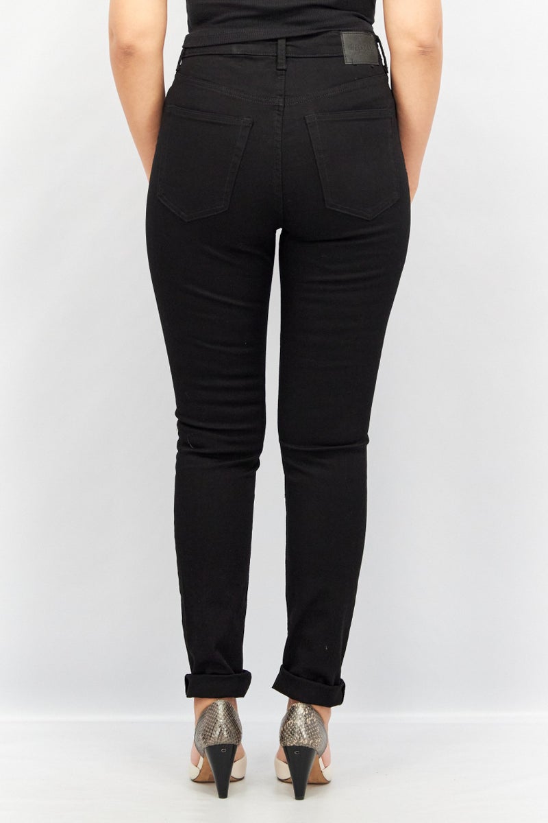 Weekday Women Skinny Fit High Waist Solid Stretchable Denim Jeans, Black - Image 3