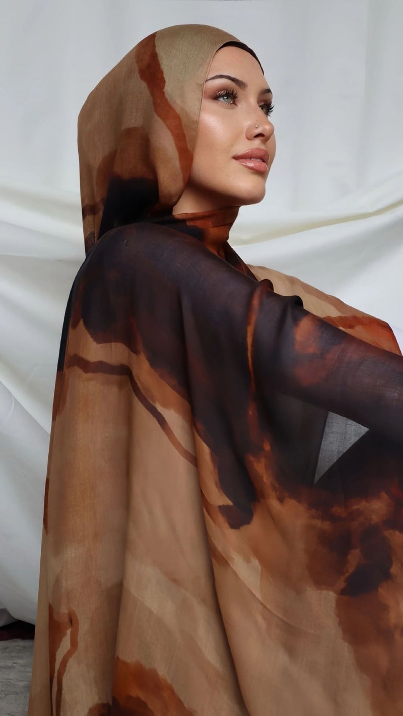 FANXIN Ethnic Style Satin Polyester Shawl Wrap for Women - Elegant Floral Design, Lightweight Scarf for All Seasons